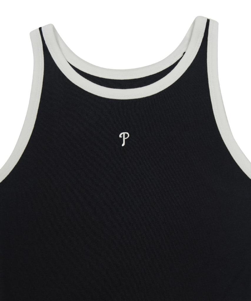 Emelbi Women'S Basic Ringer Ribbed Sleeveless Dress Phi (Black)