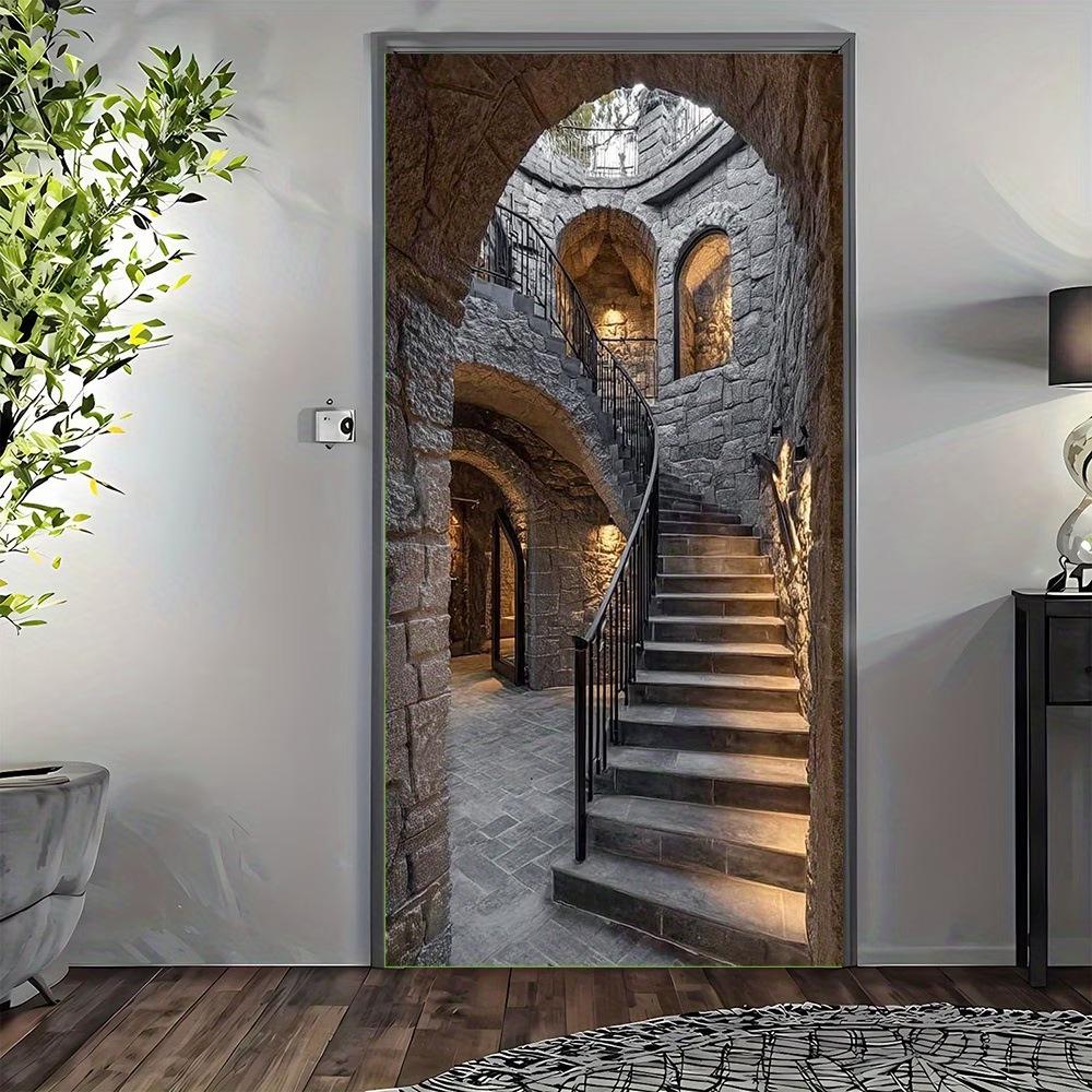 3D Visual Space Art Doorway Banner - Party Celebration Polyester Door Curtain Flag Decoration