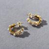 Personalized Fashion C-Shaped Inlaid Pearl Zircon Earrings S925 Silver Needle Stud Earrings Wind Niche Temperament Earrings