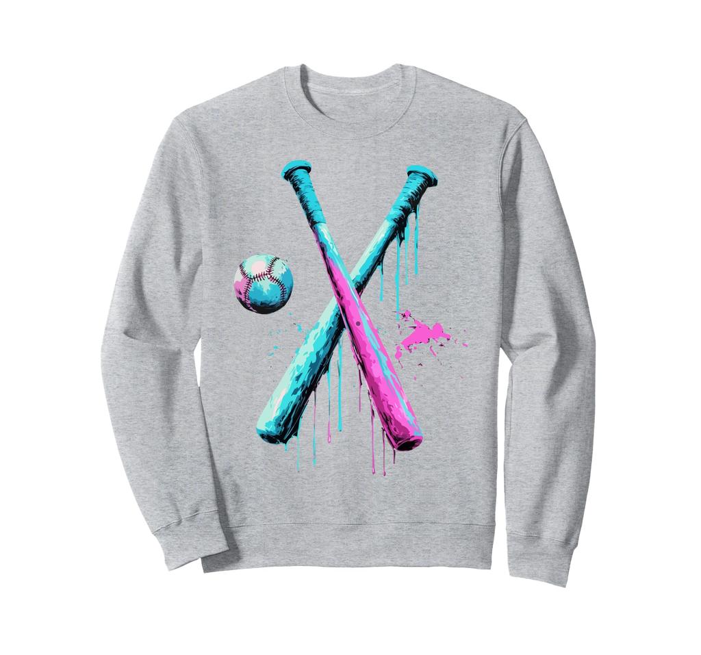 Sprinkle Drip Baseball Bat Art Baseball Fan Design Sweatshirt