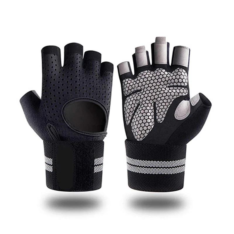 Oddychające Antypoślizgowe Rękawiczki Fitness Silikonowa Dłoń Pusta Tył Rękawiczki Siłownia Podnoszenie Ciężarów Trening Hantle Kulturystyka