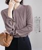 Sueeya Blouse with Tucked Puff and Gathered Long Sleeves for a Slimming and Elegant for or Perfect for Spring and Women's Sleeves, Stand-Up Collar,