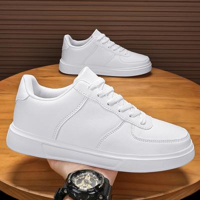 Men Leather White Sneakers Breathable Skateboarding Shoes Mens Outdoor Walking Running Shoes Couple Casual Shoes Size 47