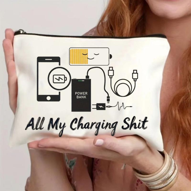 Canvas medicine bag,casual style,Beige zipper travel bag,ideal for toiletries, stationery organizing,ladies handbag