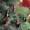 25 Pieces Black Glass Vintage Christmas Ornaments Mini Bulk Decorative Ornaments X mas Balls for Halloween, Christmas Tree