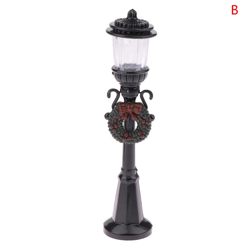 1:12 Dollhouse Miniature Christmas Street Lamp Mini Streetlight Park Decor Toy Doll House Accessories