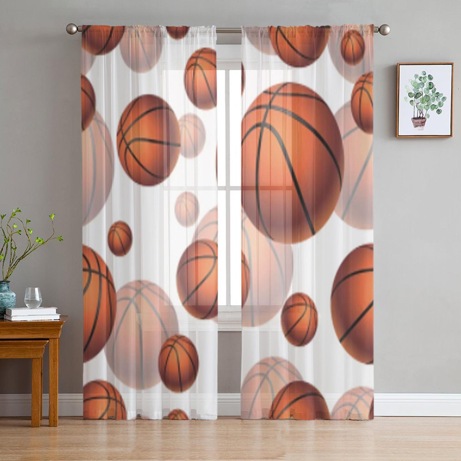 Баскетбольный мяч Тюль Прозрачные шторы для гостиной — фото 7