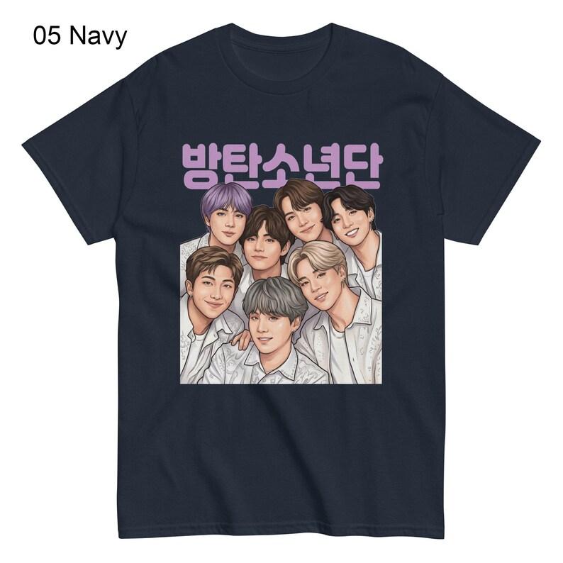 BTS World Tour Graphic T-shirt, Kpop Fan Art Tee, Bangtan Boys Shirt, Cute BTS Illustration Shirt, ARMY Gift, Korean Idol Merch