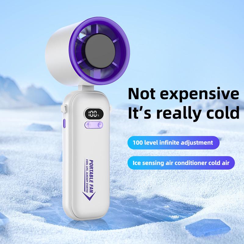 Portable Mini Handheld Fan: Silent, High-Wind Air Conditioner with Semiconductor Cooling