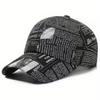 Newspaper full of baseball cap D digital printing retro letters old black and white street tide brand cap shade