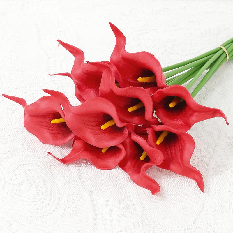 5Pcs PU Calla Lily Simulation Flowers for Home Decor Floral Arte Set Garden Wedding Decoration Bouquet DIY Vase Ornament