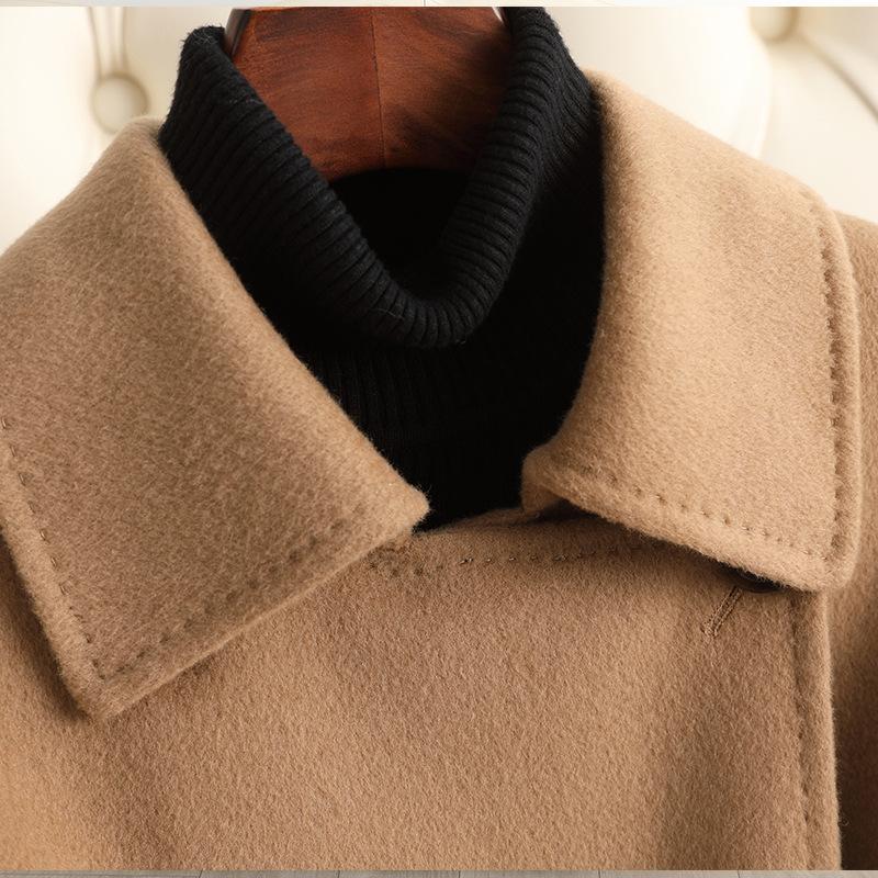Double-sided Cashmere Coat for Women's High-end Sense, New Slim-fitting and Thin Over-the-knee Woolen Coat Coat