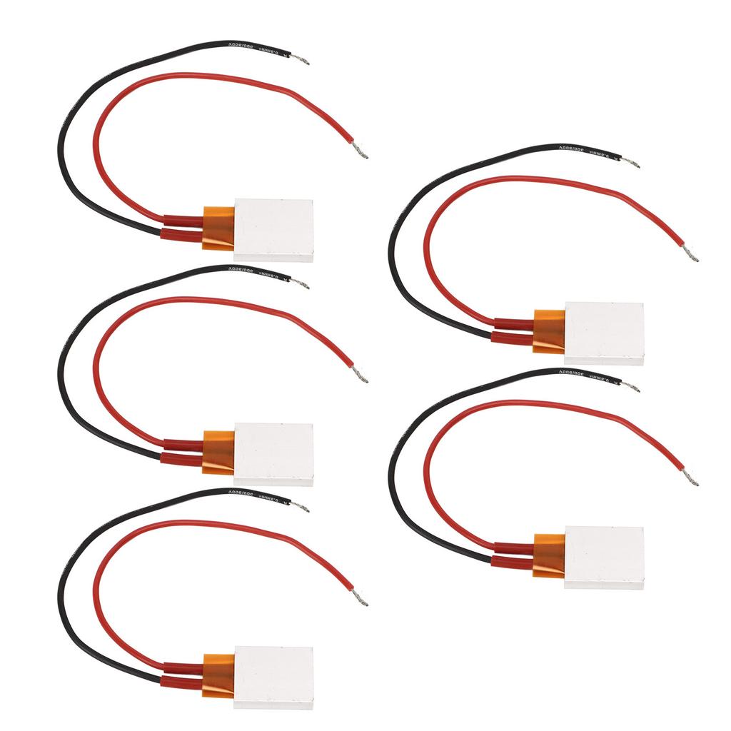 5 Stück PTC Heizplatte Aluminiumlegierung Keramik Thermostatisch PTC Heizelement 200 Grad Celsius Rotes Schwarzes Kabel