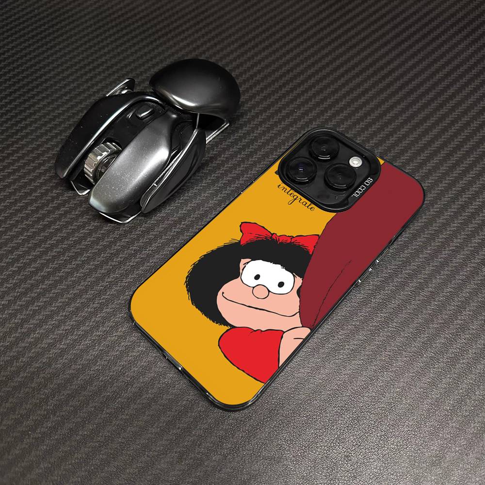 Cartoon M-MafaldaS Anime Phone Case Color Silver Shell For LPhone 17 16 16e 15 14 13 12 11 Pro Max Plus