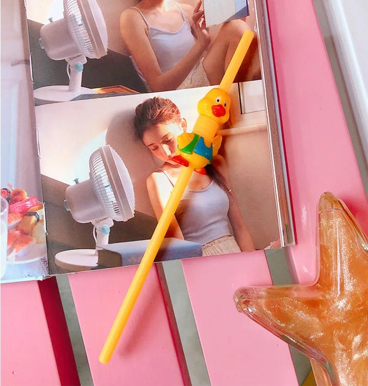 Cute Creative Portable Water Bottle Student Personalized Straw Traveling Plastic Cup Bear Transparent Bottle Child Water Bottles 250ml