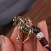 Copper Horse Lucky Bag Pendant Feng Shui Weaving Key Chains Chinese Zodiac Key Ring  New Year
