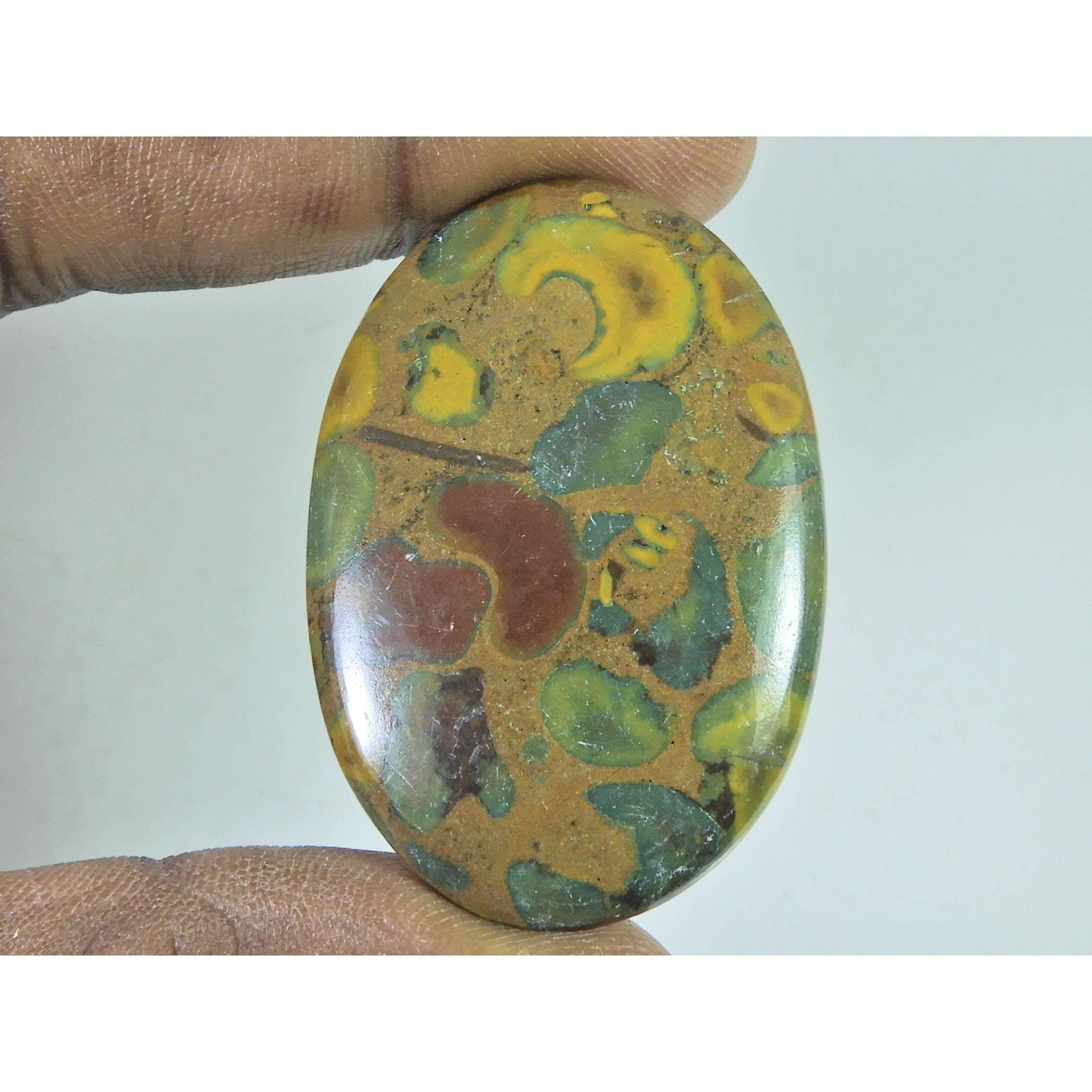 31X48X06MM Natural Fruit Jasper Oval Cabochon Loose Gemstone 73Cts. B-345