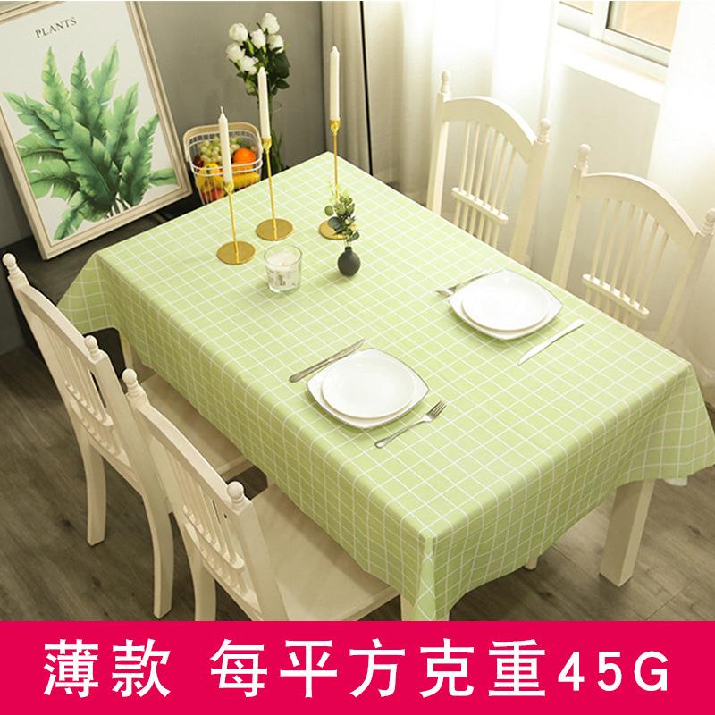 Home Tablecloth, Anti-scalding, Waterproof, Oil-proof, No-wash PVC Plaid Coffee Table Table Mat, Dormitory Tablecloth