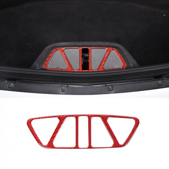 Red Carbon Fiber Rear Tailgate Latch Panel Trim Sticker For Corvette C8 20-25
