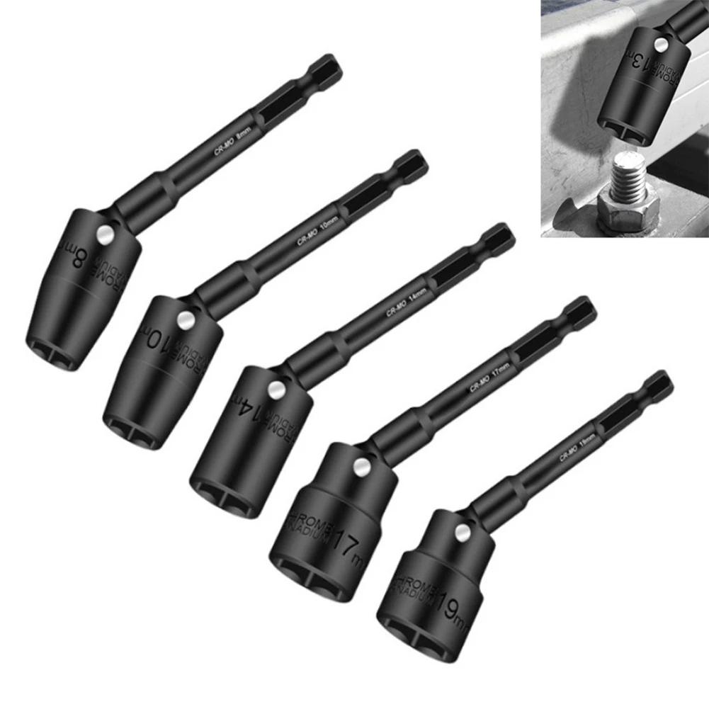 1Pc 100mm Hex Socket 360 Degree Rotatable H8-H19 Head Adapter Electric For Impact Driver Socket Wrench Power Tools Accessories