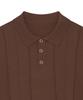 IRONYPORNO WHITELINE 86-Iro354 Multi-Stripe Snap Collar Short Sleeve Knit Brown