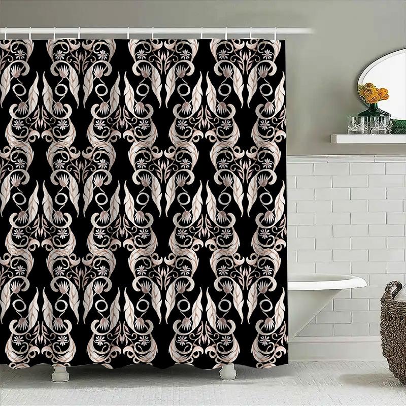

Elegant Retro Black White Shower Curtain for Bathrooms Decorative Bathroom Window Curtains with Grommets Size 72x84 (183x213cm) 90x180cm