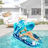 PVC Inflatable Floating Bed with Sunshade Inflatable Water Sleeping Bed Floating Lounger Air Mattress for Pool Party Water Toys