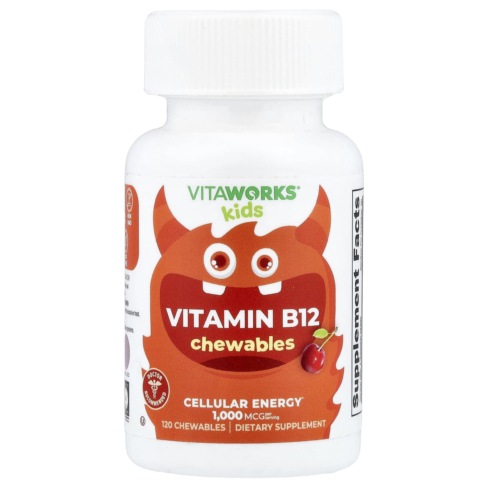 

VitaWorks, Children s, Vitamin B12, Cherry, Chewable, 120 Tablets