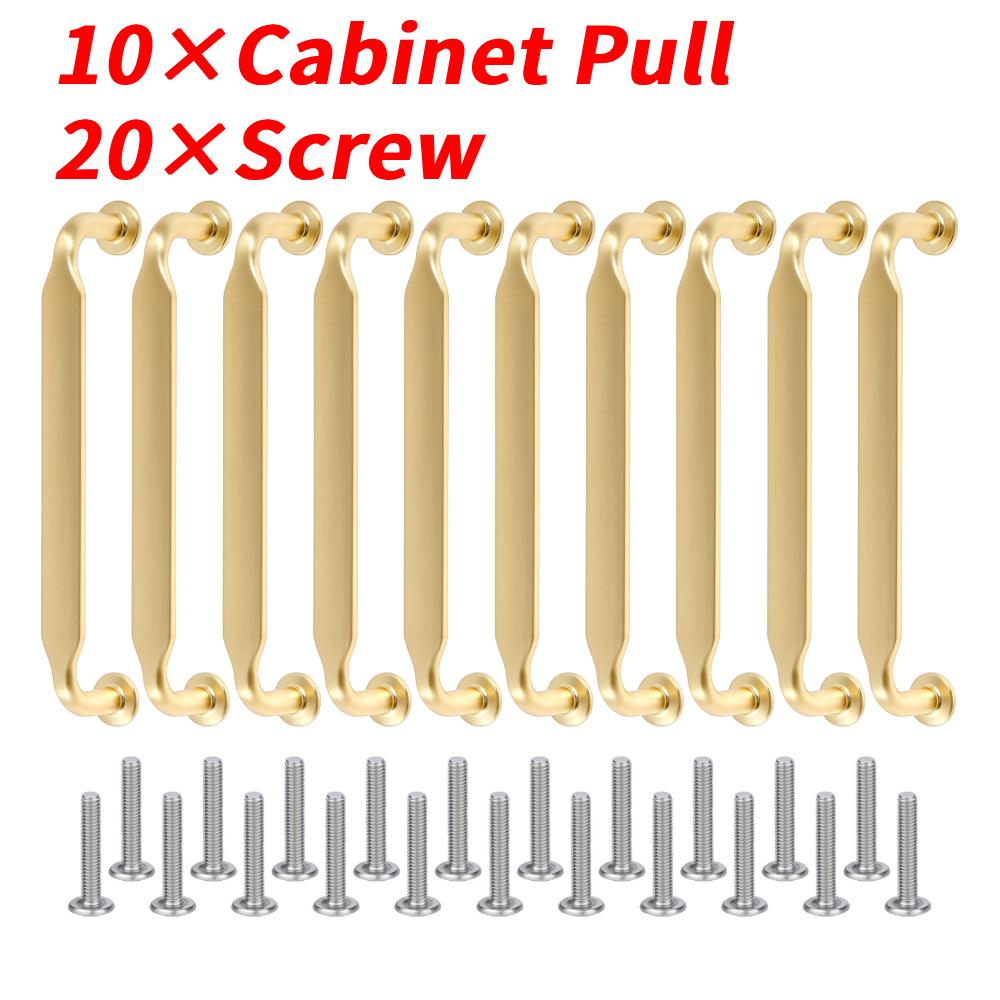 

10Pcs Modern Zinc Alloy Door Handles Easy Install Cabinet Pull Set with Screws Hardware Drawer Pull 5 Inch Hole Spacing for Home