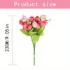 A Top Quality 15 Head Artificial Rose Fake Silk Flower Leaf Bouquet for Home Wedding Decor Bridal Bouq - Pack of 10