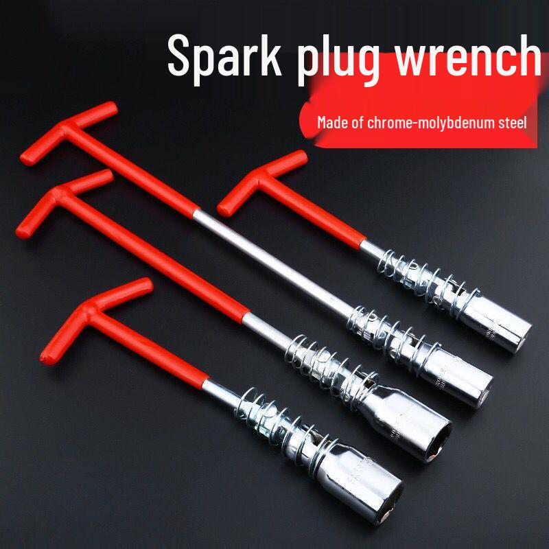 Universal Magnetic Spark Plug Socket for Car & Motorcycle - 16/21mm Extended Auto Repair Tool 21mm Short T-Wrench