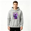 Men Anime Satoru Purple Graphic Print Pullover Hoodie Casual Long Sleeve Streetwear Sweatshirt