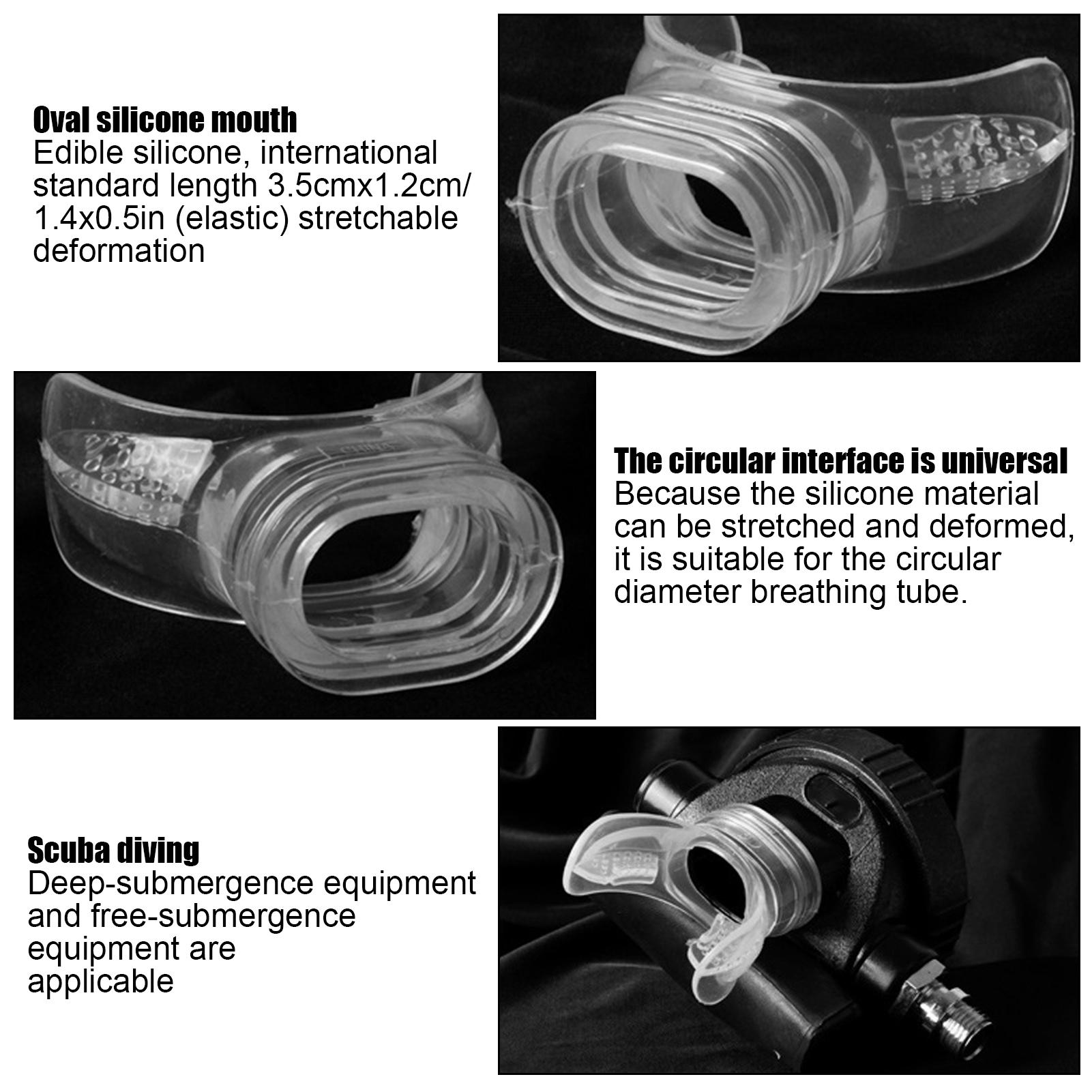 

4pcs Transparent Silicone Bite Mouthpiece NonToxic Odourless for Professional Diving