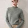 Women's Cashmere Knit Top, Half-High Neck, Loose Fit, Slimming, Thick Sweater for Autumn/Winter