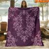 1pz Coperta Floreale Elegante Viola Scuro e Viola Chiaro - Morbido Copriletto in Flanella Adatto per Uso in Tutte le Stagioni, Plaid Lavabile in Lavatrice per Divano, Letto, - C