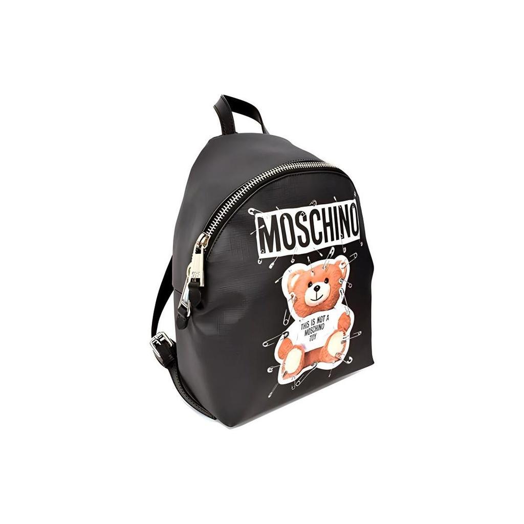 Moschino Teddy Bear Zipper Casual Backpack Women Backpack Black 7A7633-8210-1555
