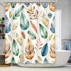 Watercolor Leaf Shower Curtain Bathroom Decor Modern Design for Home Decoration Waterproof Fabric 72x78 Inches (White Green Yell