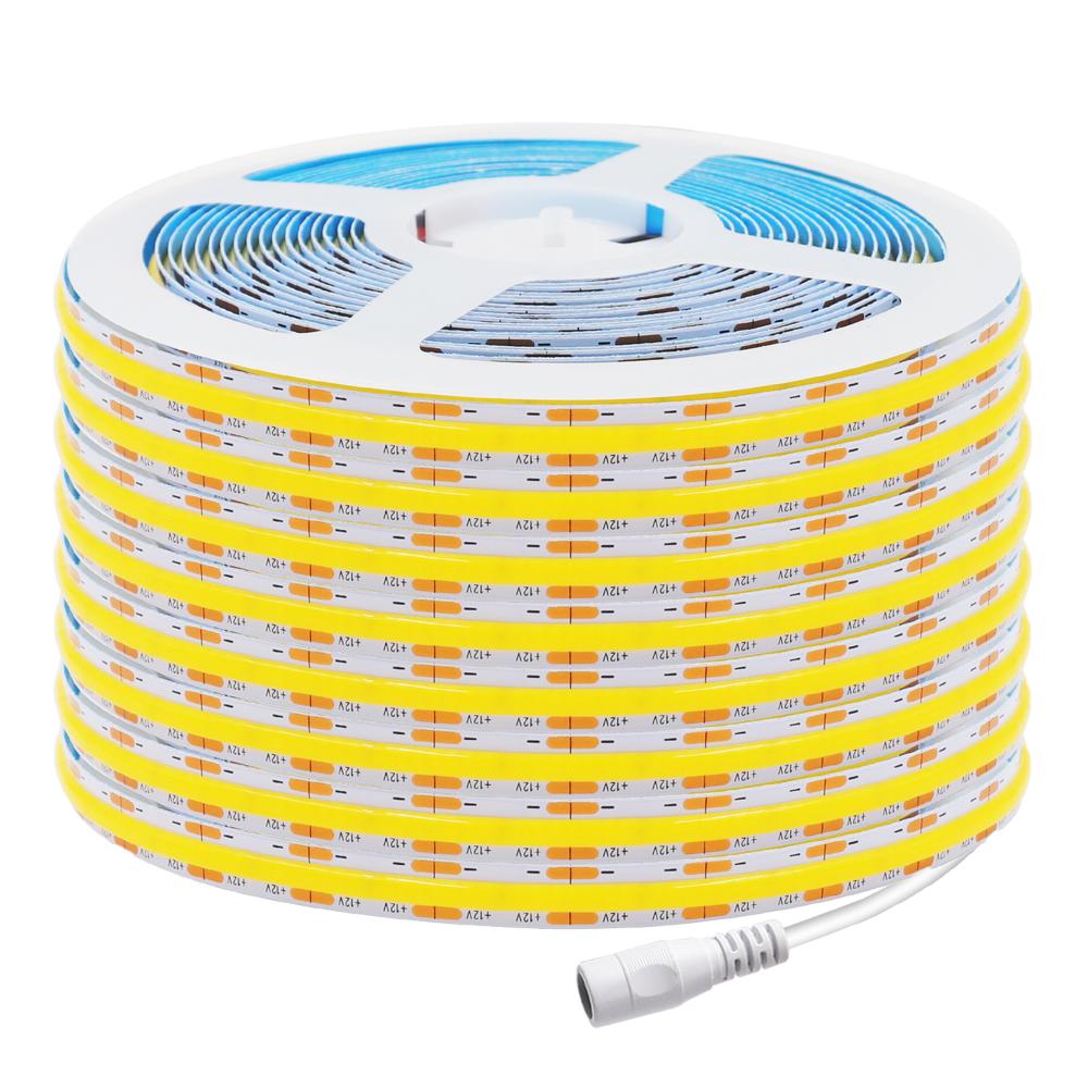 DC12 24V COB LED Strip Light 528Leds/m Flexible Tape Ribbon High Density Linear Lighting 3000-6500K RA90 Led Lights Room Decor