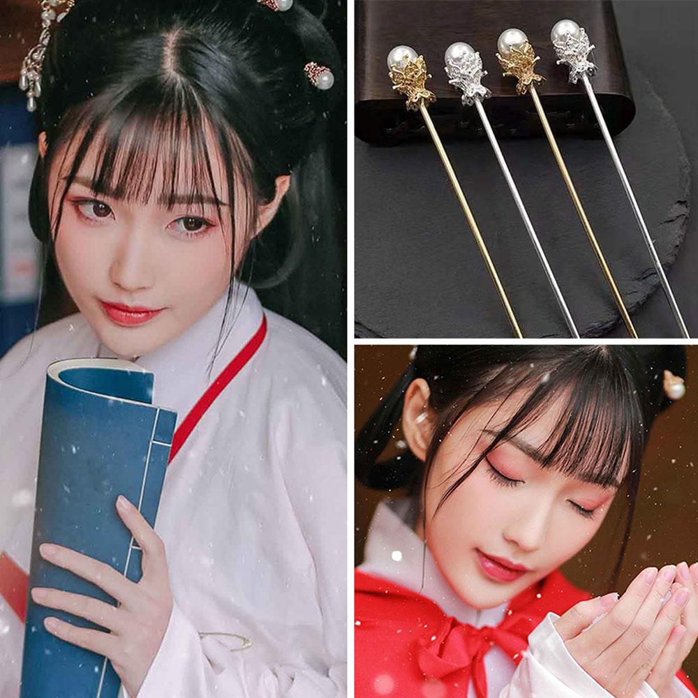 Elegant Lady Pearl Vintage Headwear Chinese Style Hairpin Hair Accessories Hair Sticks Hair Clip