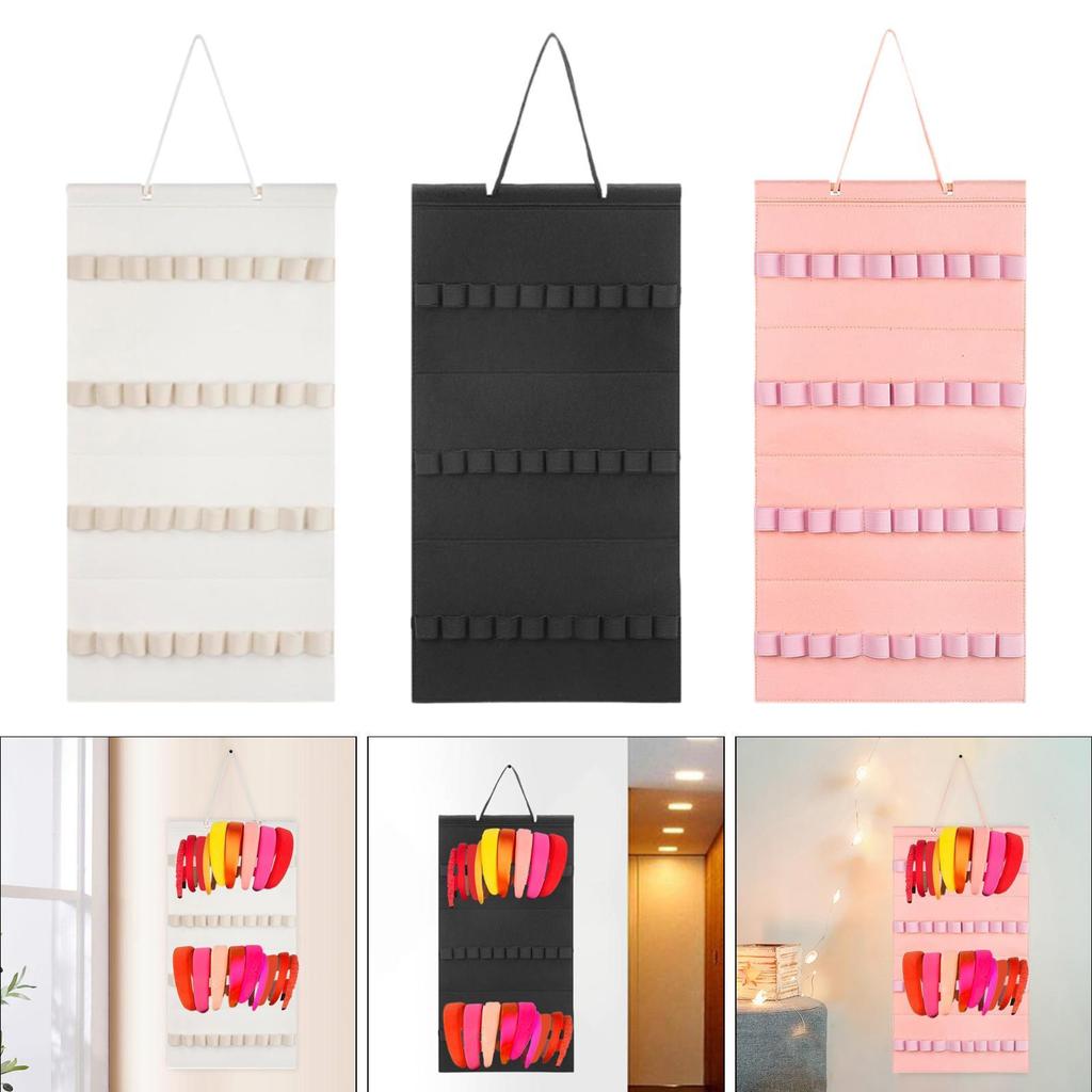 Stirnbandhalter Hängend Filz 40 Schlitze für Mädchen Stirnband Organizer für Tür