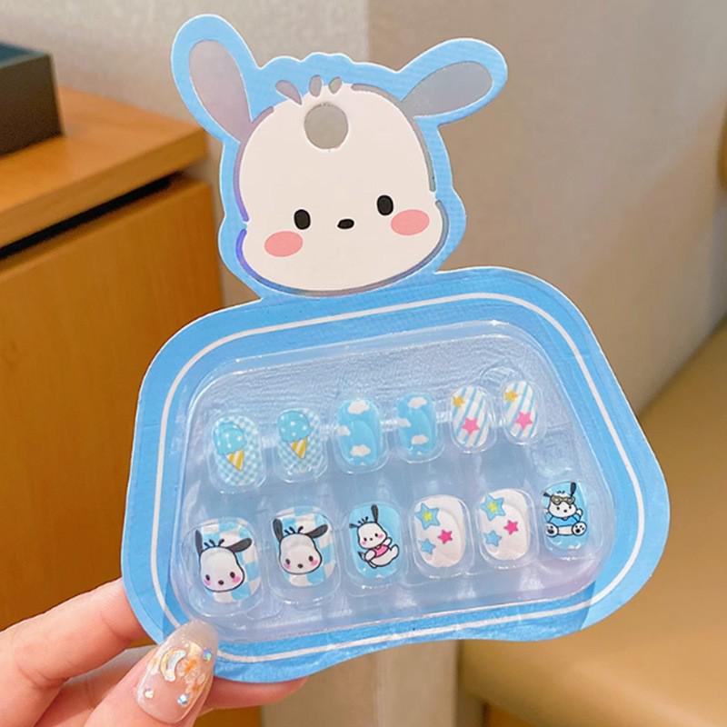 Kuromi & My Melody Sanrio Cartoon Kids' Wearable Nail Stickers - Cute Self-Adhesive Tips