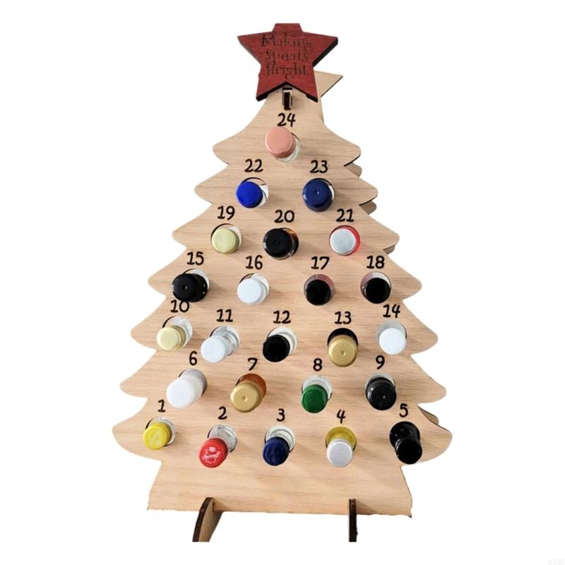 Christmas Count Down Calendar Natural Design Accommodates 24 Miniature Bottle Holiday Decoration For Family