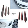6pcs Car Universal Modification Universal Small Bag Wind Knife Carbon Fiber Pattern Modification Spoiler Front Bumper