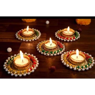 Handmade Beautiful T Light Candle Holder for Home Decorations for Party Festivals Wedding and Event Decorations Set of 5