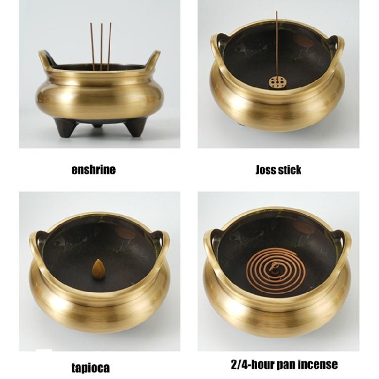 Holder Chinese Three Legs Burning Stand with Elegant Ear Handles Peace Creator Home Decoration