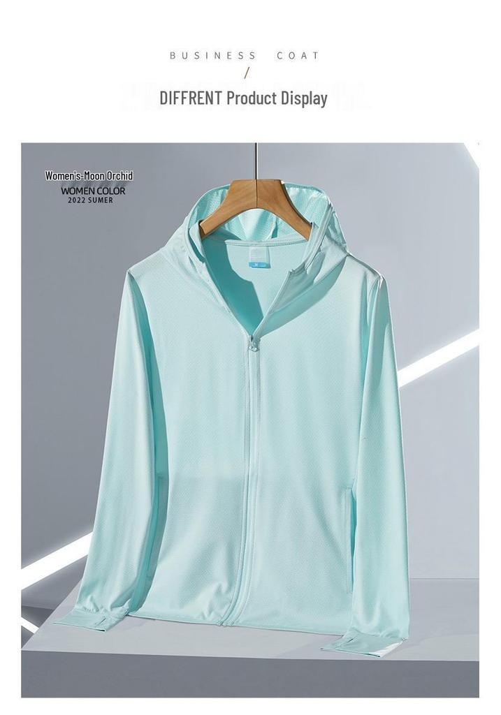 Customized Unisex Hooded UV Protection Jacket - Summer Breathable Sun Shirt with Long Sleeves