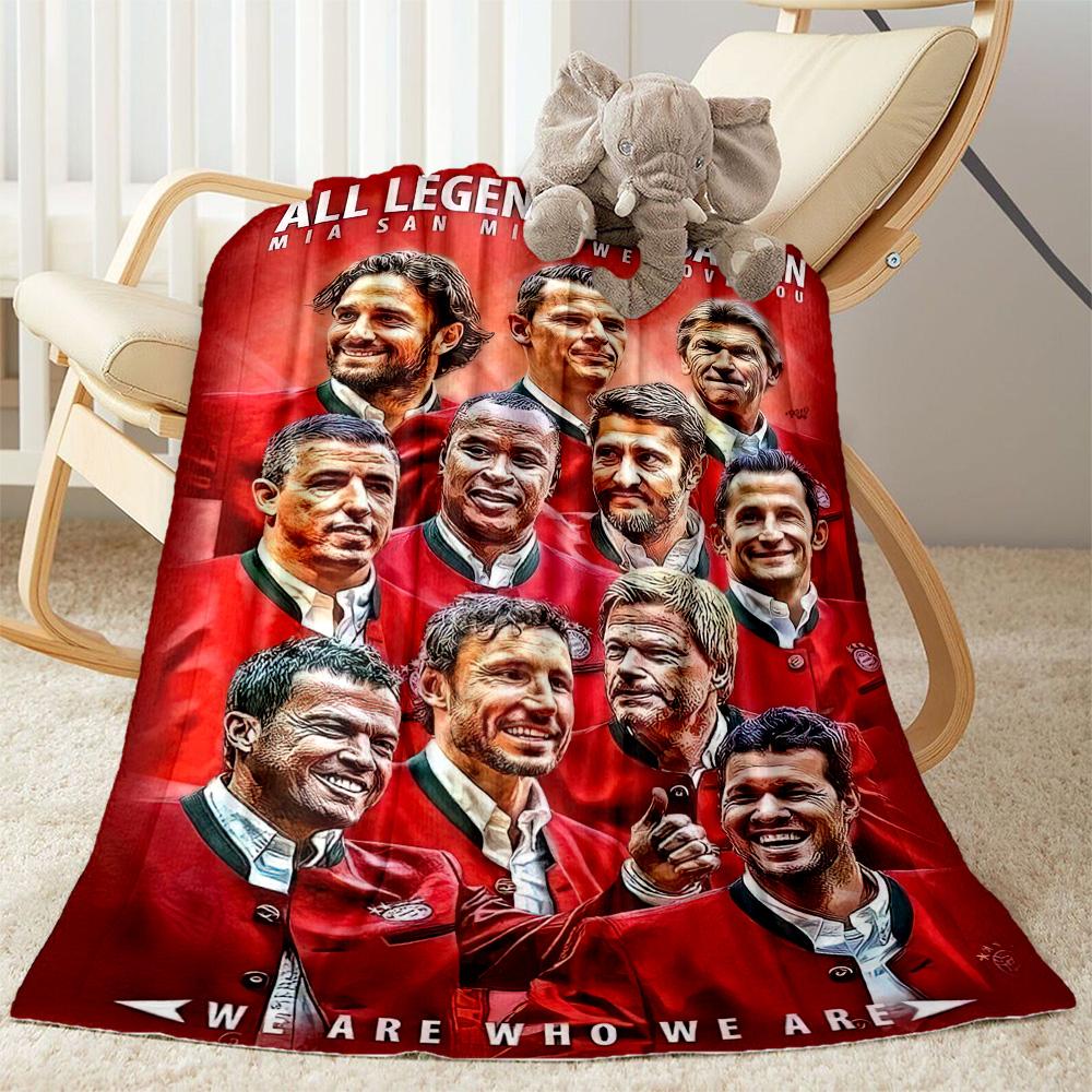 Bayern Munich Blanket Warmthful Decor Perfect for Office Chair Livingroom Seaside Four Seasons Universal Playful Design