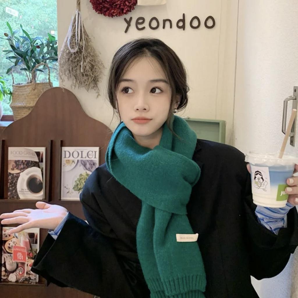 Women Cashmere Blend Scarf Women Winter Warm Thicken Luxury Solid Color Shawl Wraps Female Warm Thick Wool Neckerchief Blanket