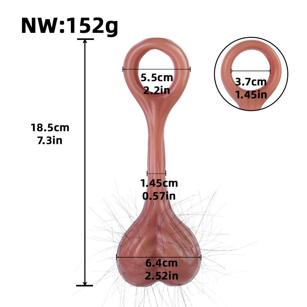 Male Penis Condom Soft Silicone Cock Ring Adult Sex Toys Gay Realistic Cock Ball Artificial Testicles