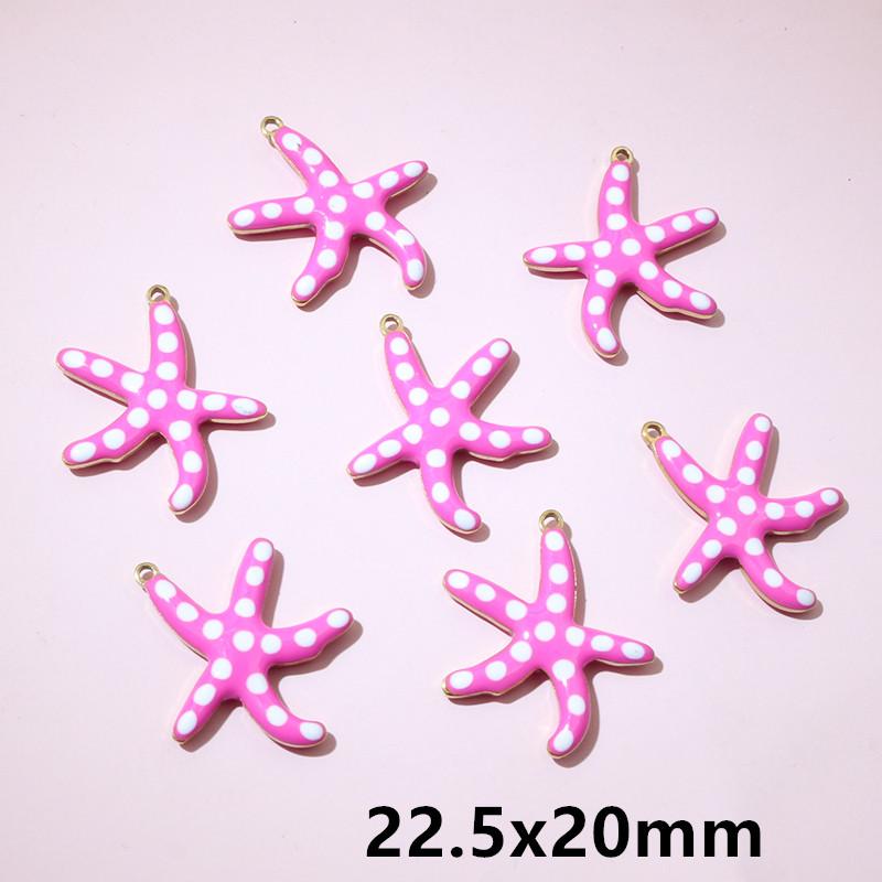 10pcs 2-Sizes Stainless Steel Starfish Charms Pendant Enamel DIY Jewelry Making Accessories Findings Bracelet Necklace Earrings